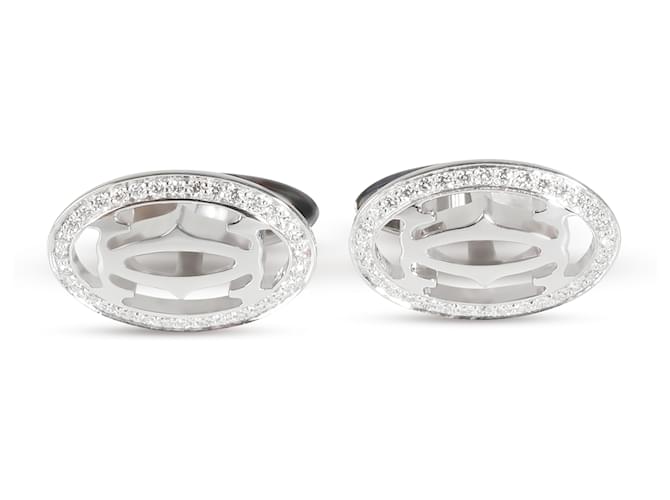 Autres bijoux Boutons de manchette C de Cartier en or blanc 18k 0,5 CTW  ref.1525909