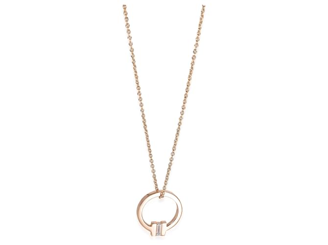 Pendentif en diamant Tiffany T en or rose 18k 0,06 CTW de Tiffany & Co.  ref.1525956