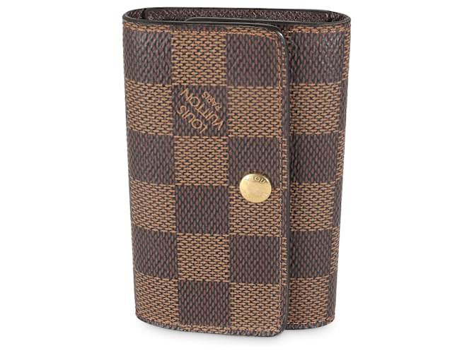 Porte-clés 6 clés en toile Damier Ebene Louis Vuitton Marron  ref.1525987