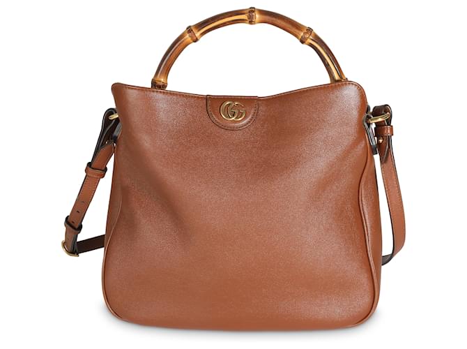 Bolsa de Ombro Medium Diana em Couro de Bezerro Marrom Gucci  ref.1525990