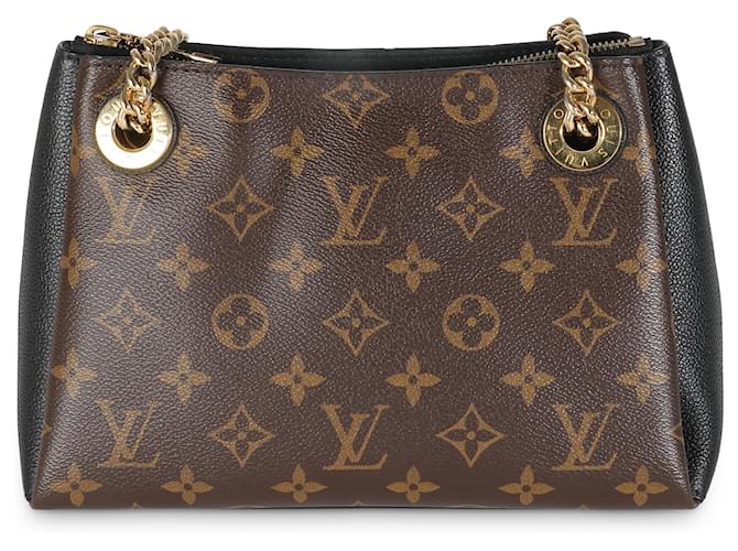 Louis Vuitton Black Monogram Canvas Surene BB Brown Leather Cloth  ref.1526002