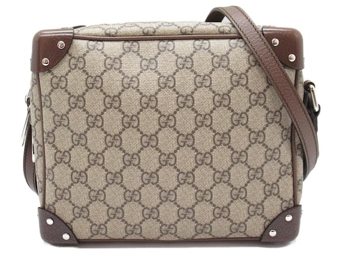 Sac à épaule Gucci GG Supreme Toile Beige Marron foncé  ref.1526043