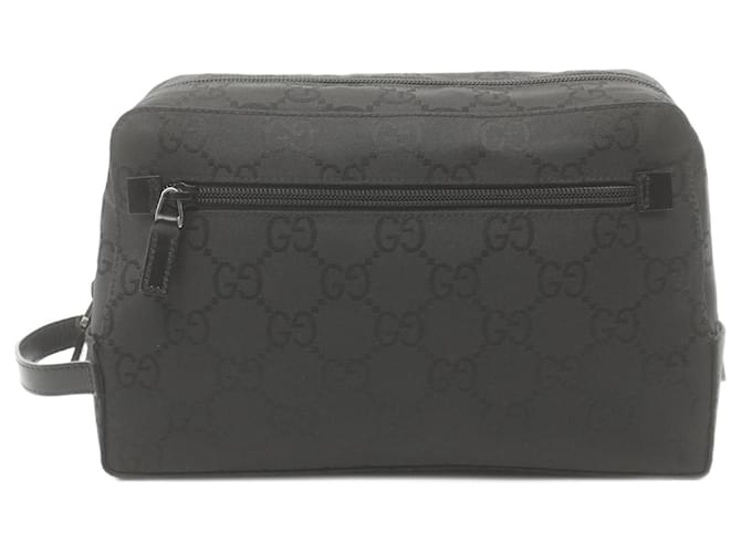 Clutch Gucci GG Nylon Second Bag Preto Couro  ref.1526056