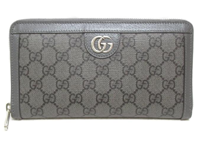 Portefeuille long Gucci GG Marmont gris Toile Marron  ref.1526092