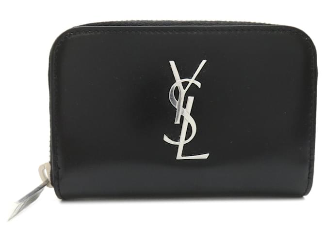 Porte-monnaie en cuir noir Saint Laurent  ref.1526099