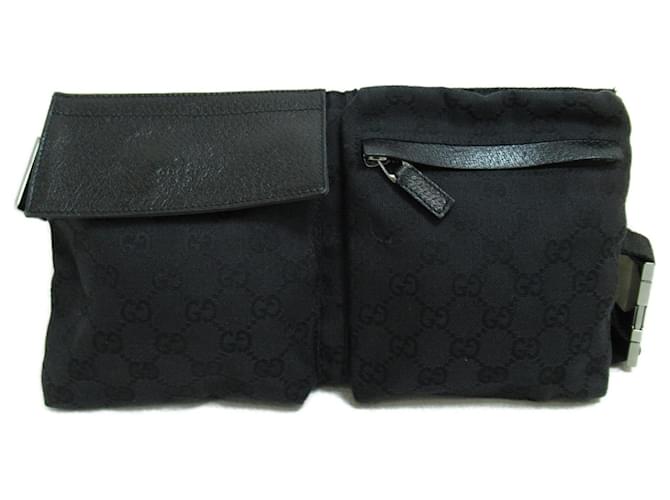 Sac banane Gucci en toile GG noire  ref.1526116