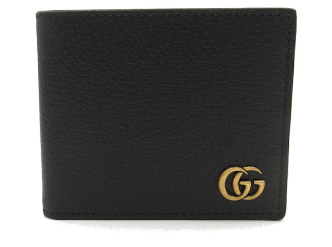 Portefeuille bi-fold Gucci GG Marmont Cuir Noir  ref.1526126