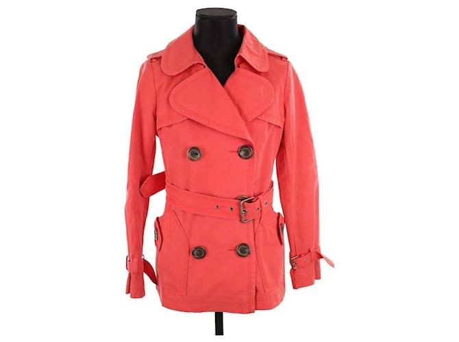 Burberry Trench-coat en coton Rouge  ref.1526148