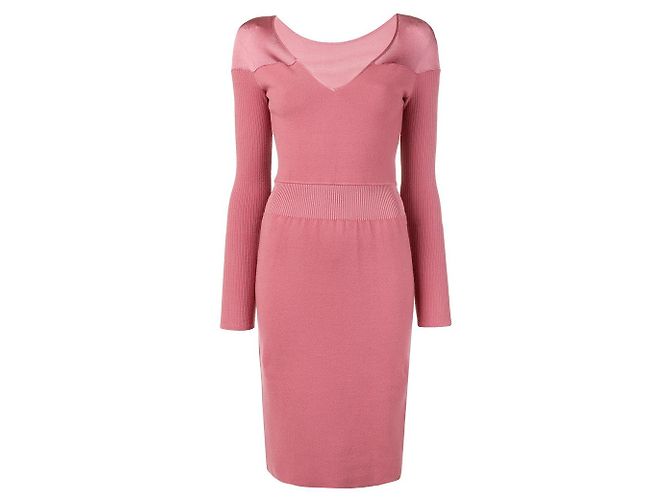 Alaïa Antike Rosa Midi Kleid - 2000er Pink
