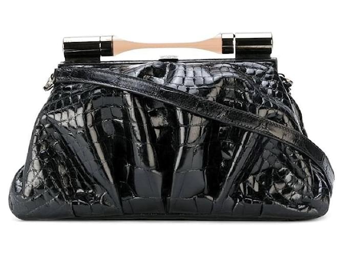 Giorgio Armani Black Snakeskin Shoulder Bag - 2000s  ref.1526220