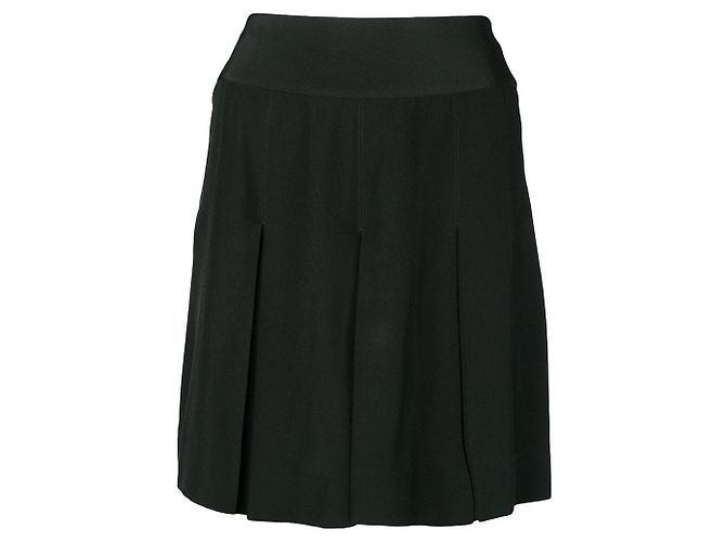 Minigonna in seta nera Chanel Nero