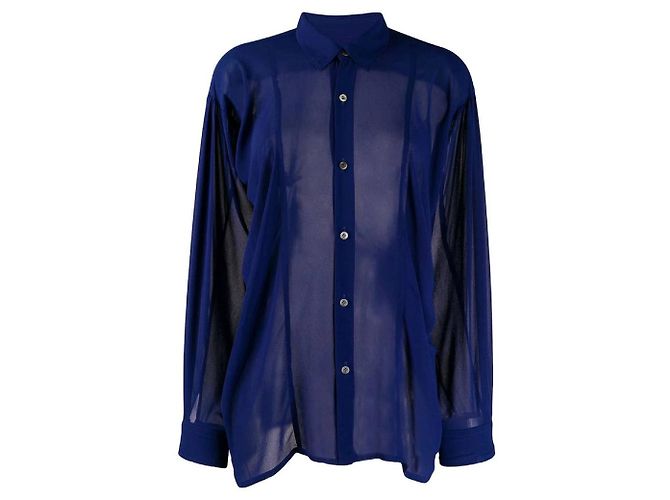 Comme Des Garcons Camicia in seta blu Comme des Garçons