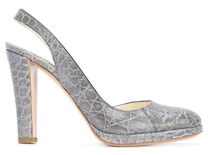 Jil Sander Grey Leather Pumps - 2000s