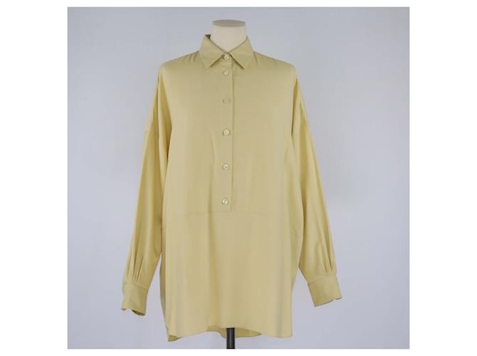 Chemise à manches longues jaune Loro Piana Soie  ref.1526350