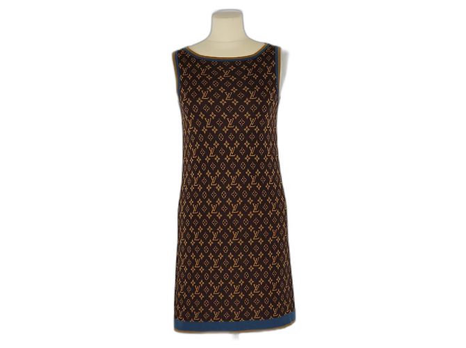 Vestido de malha sem mangas em jacquard Monogram Louis Vuitton
