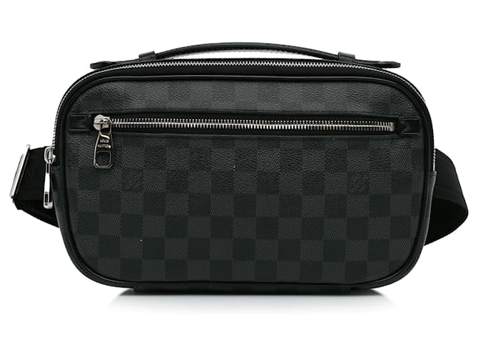 Black Louis Vuitton Damier Graphite Ambler Belt Bag Leather ref.1526408 Joli Closet