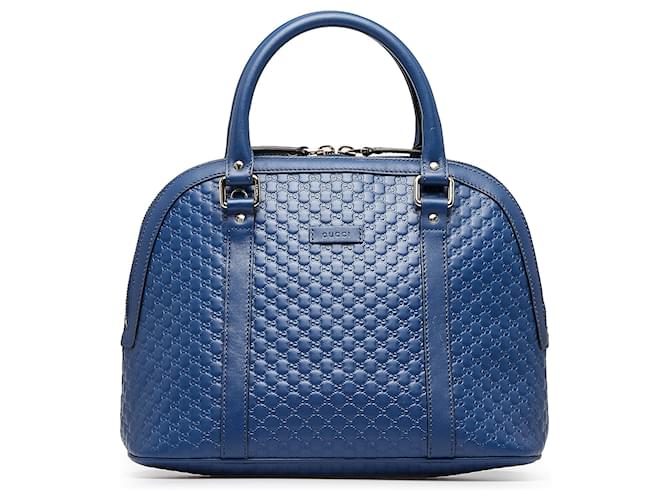 Bolsa de mão em dôme microguccissima média azul Gucci Couro  ref.1526425