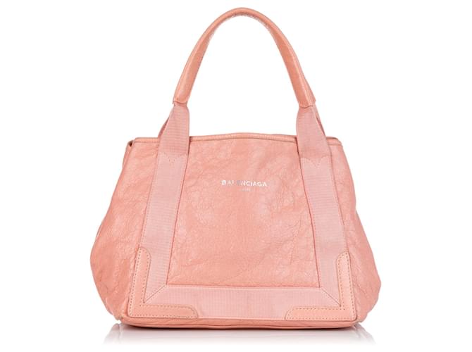 Borsa tote in pelle S Balenciaga Navy rosa  ref.1526436