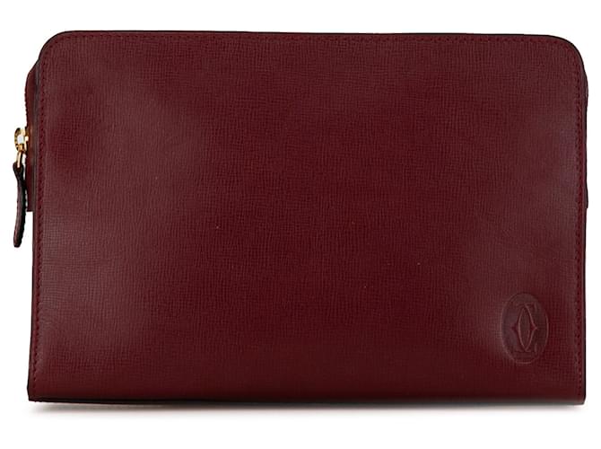 Clutch Rojo Cartier Must De Cartier Roja Lienzo  ref.1526489