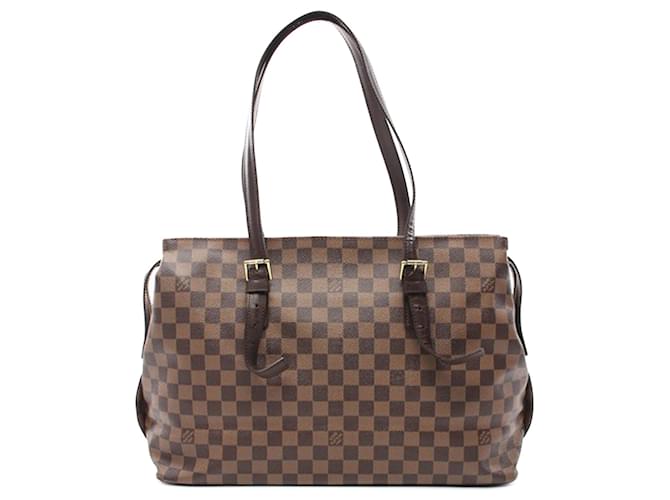 Sac à épaule Chelsea Damier Ebene Louis Vuitton marron Cuir  ref.1526510