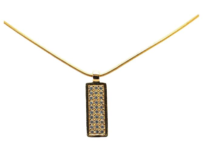 Gold Dior Gold Plated Oblique Trotter Pendant Necklace Golden Gold-plated  ref.1526599