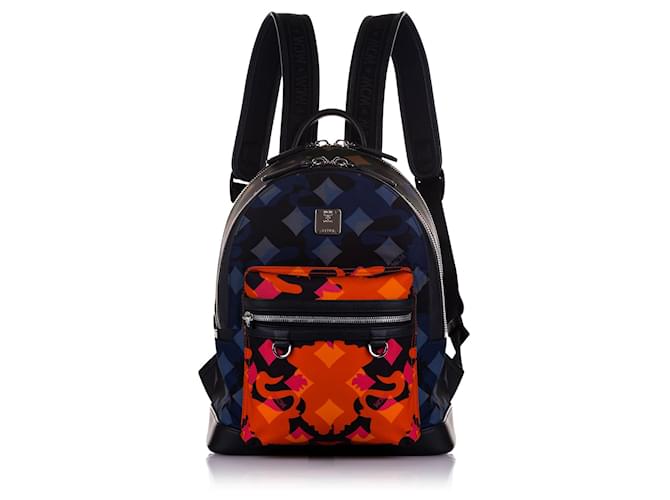 Blue and orange mcm backpack sale