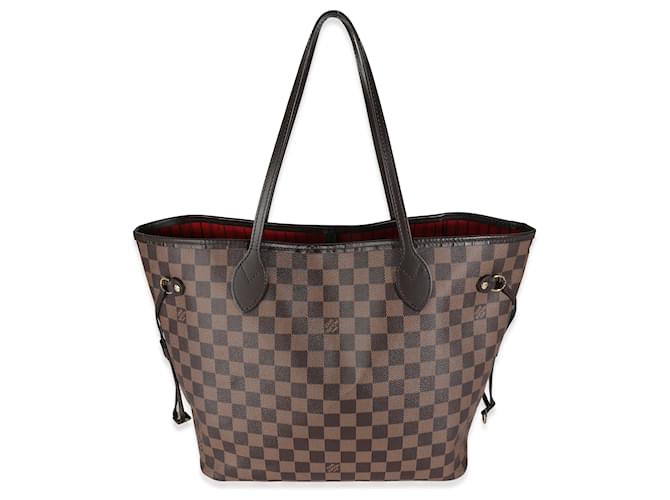 Louis Vuitton Damier Ebene Canvas Neverfull MM Brown Cloth  ref.1526699