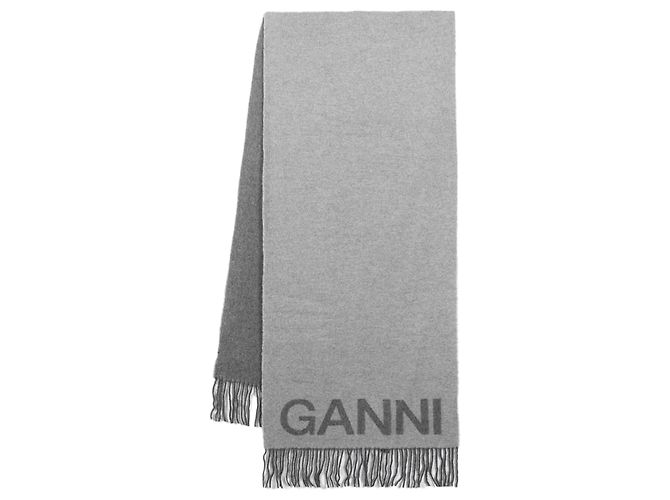 Schal - Ganni - Wolle - Grau
