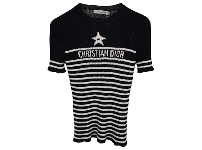 Christian Dior ストライプ 半袖ニット Dior ストライプ半袖ニット Christian Dior ストライプ 半袖ニット