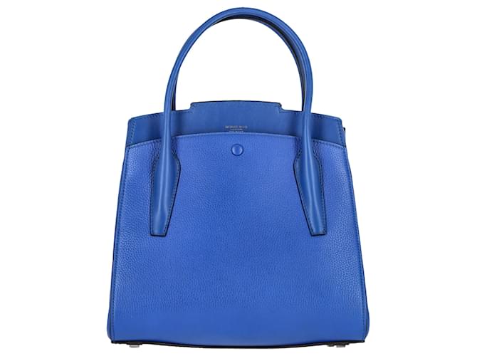 Sac à main large Bancroft en cuir de veau bleu à texture grainée de Michael Kors Veau façon poulain  ref.1526783