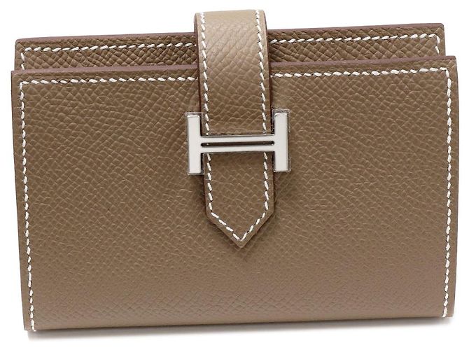 Portefeuille Mini Epsom Béarn d'Hermès Gris