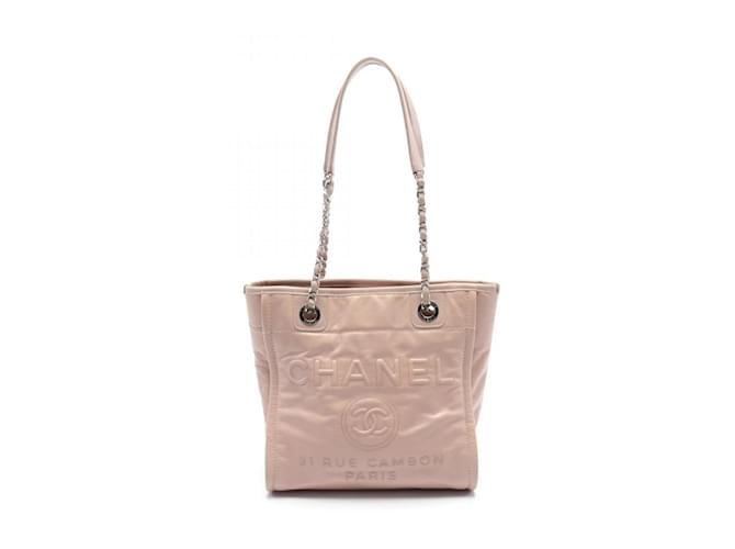 Chanel Deauville Tote Bag in Pink Leather  ref.1527737