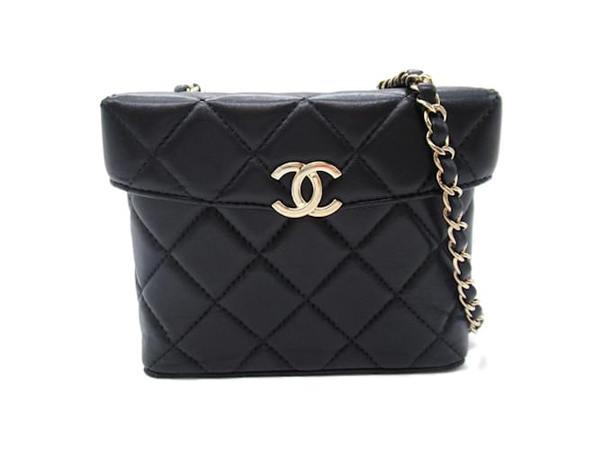 Sac à bandoulière Vanity en cuir d'agneau noir Chanel  ref.1527768