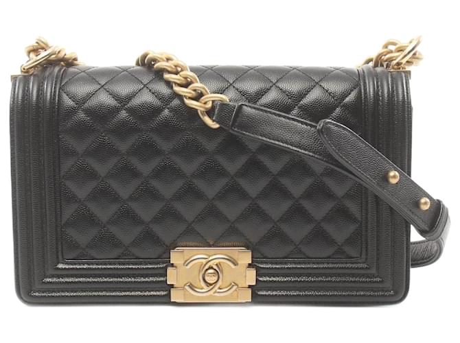 Chanel Boy Chanel Shoulder Bag in Black Caviar Leather  ref.1527892