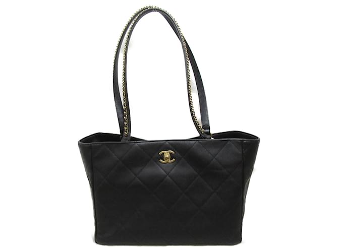 Schwarze Leder-Tote von Chanel  ref.1528005