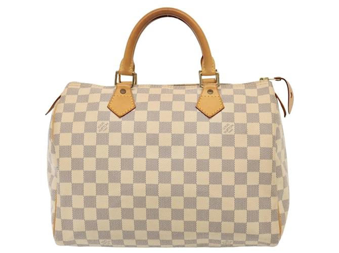 Louis Vuitton Speedy 30 Bianco Tela  ref.1528278