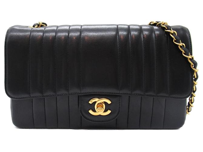 Bolsa de ombro com corrente Mademoiselle da Chanel Preto Couro  ref.1528378