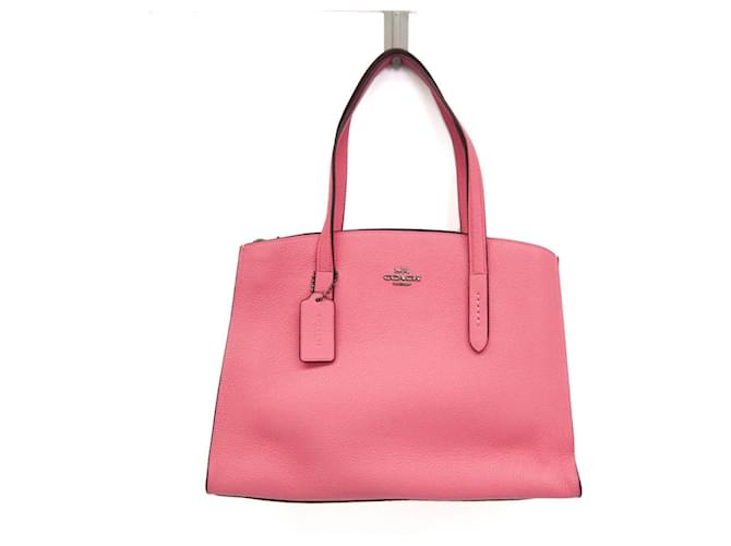 Borsa a spalla in pelle da donna Coach Charlie 25137 Rosa  ref.1528495