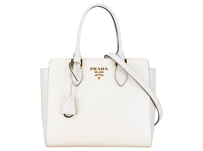 Prada Saffiano Blanco Cuero  ref.1528591