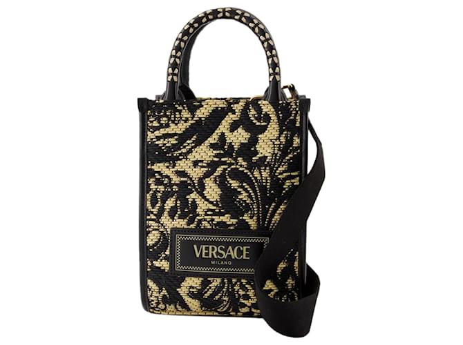 Bolsa Shopper Athena - Versace - Couro - Preto Bezerro-como bezerro  ref.1528825