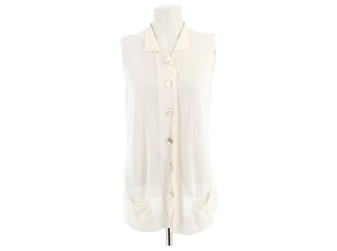 Top Hermès T.FR 42 Viscose Cru