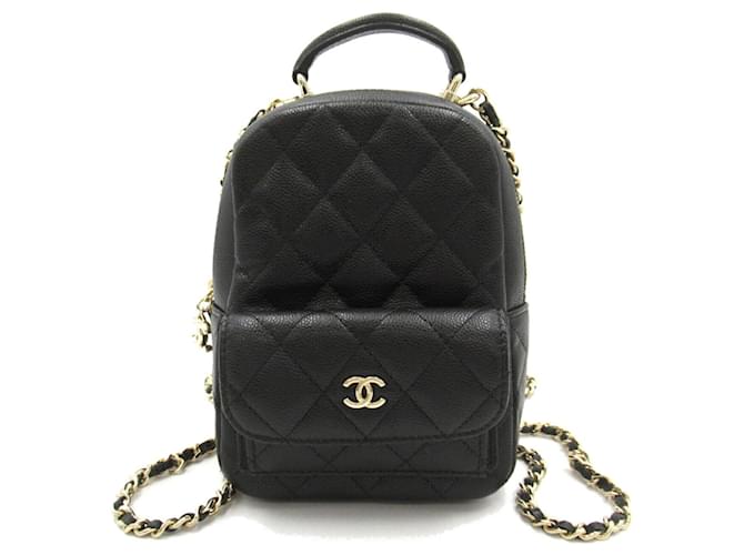 Chanel Matelasse Backpack in Black Caviar Leather  ref.1529397