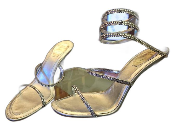 Rene Caovilla Cleo Sandals Silvery