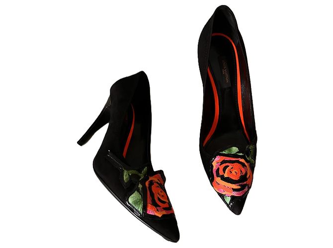 Louis Vuitton High Heels aus schwarzem Leder Größe 38