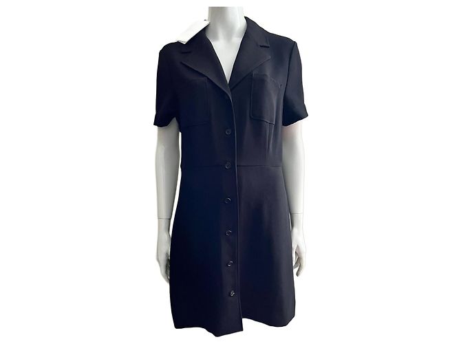 Diane Von Furstenberg DvF Rowan schwarze Krepphemdbluse, neu mit Etiketten