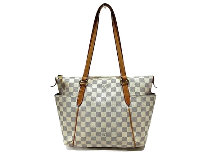 Louis Vuitton Damier Azur Totally PM Schultertasche Weiß Leinwand  ref.1529576