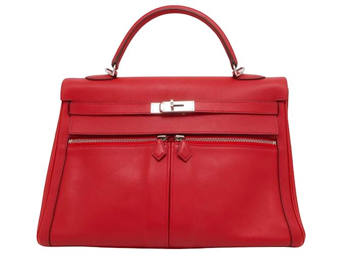 Hermès Kelly 35 Red Leather  ref.1529715