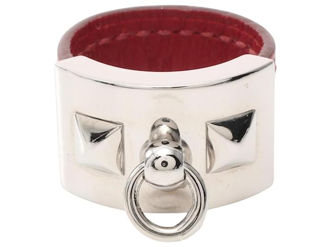 Ring Hermès Collier de chien Dark red Leather  ref.1529850