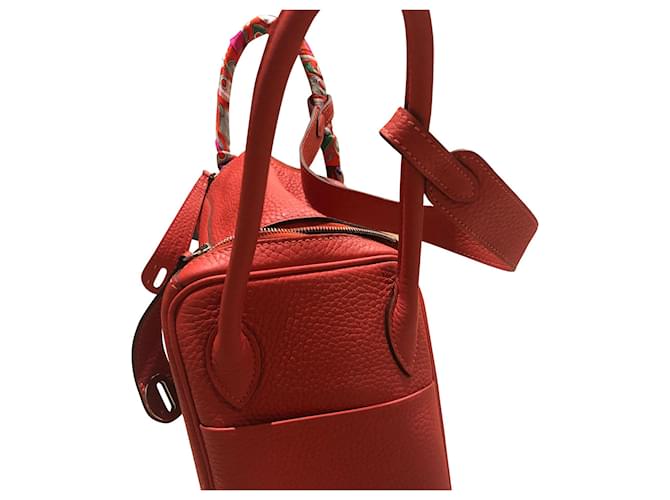 Hermès Sac à main Hermes Lindy 26 en cuir rose  ref.1530045