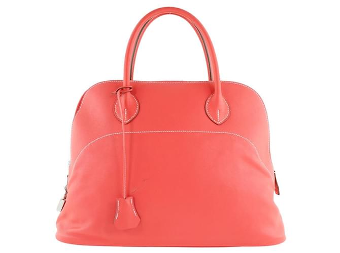 Hermès HERMES Bolide Handbag Red Leather  ref.1530067